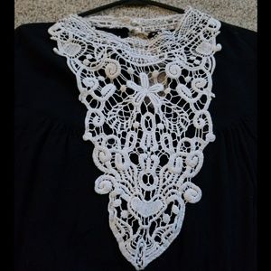 🖤 Beautiful Gothic White Laced Black Shirt 🖤
